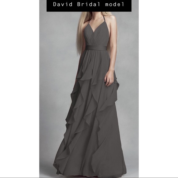Chiffon Bridesmaid Dress with Cascading Skirt - Picture 4 of 4